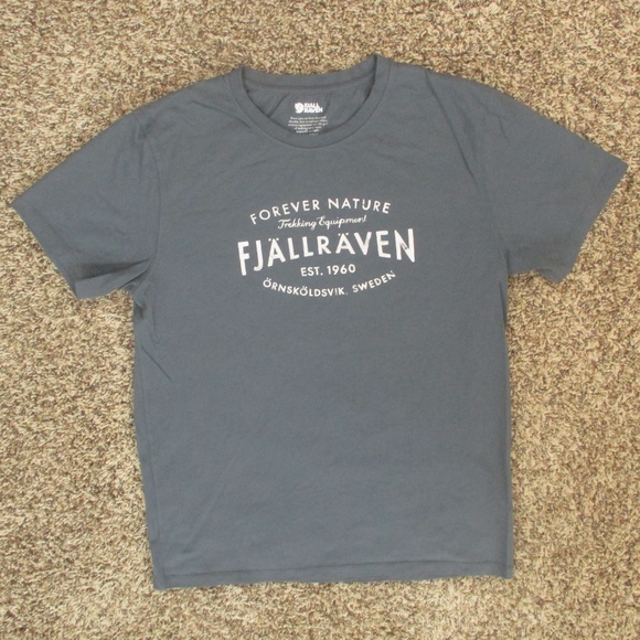Fjallraven Other - Fjallraven Shirt Men Large Blue Gray Short Sleeve Tee Forever Nature 100% Cotton